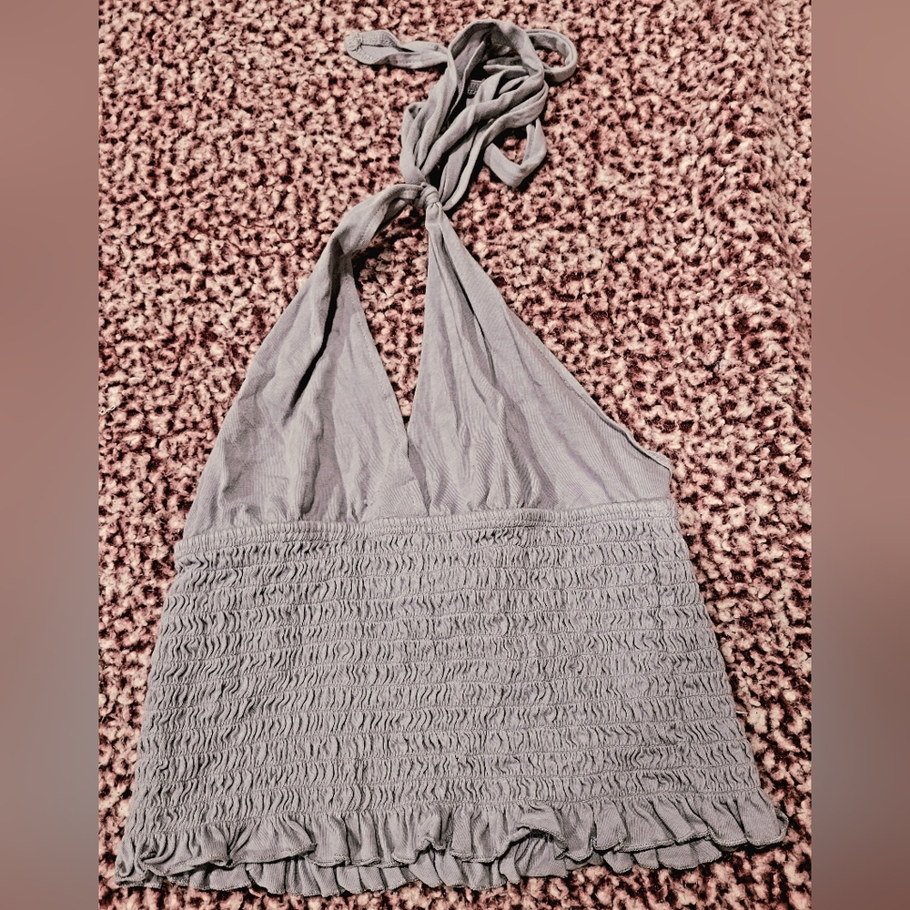 Crop Top Halter Tie Neck